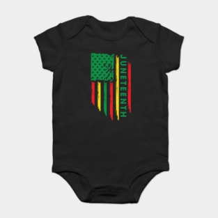 Juneteenth, Black History, Freedom Day, USA Flag, African Colors Baby Bodysuit